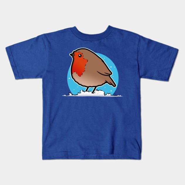 Cute Christmas Robin Kids T-Shirt by perdita00